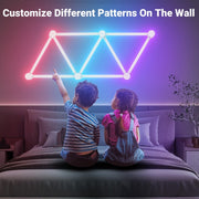 6 pcs /Set LED WIFI Graffiti Bluetooth Smart Splicing Quantum Light DIY Atmosphere Lighting With Remote Control, US Plug(White)