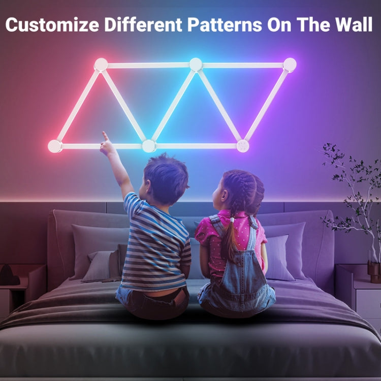 6 pcs /Set LED WIFI Graffiti Bluetooth Smart Splicing Quantum Light DIY Atmosphere Lighting With Remote Control, US Plug(White)