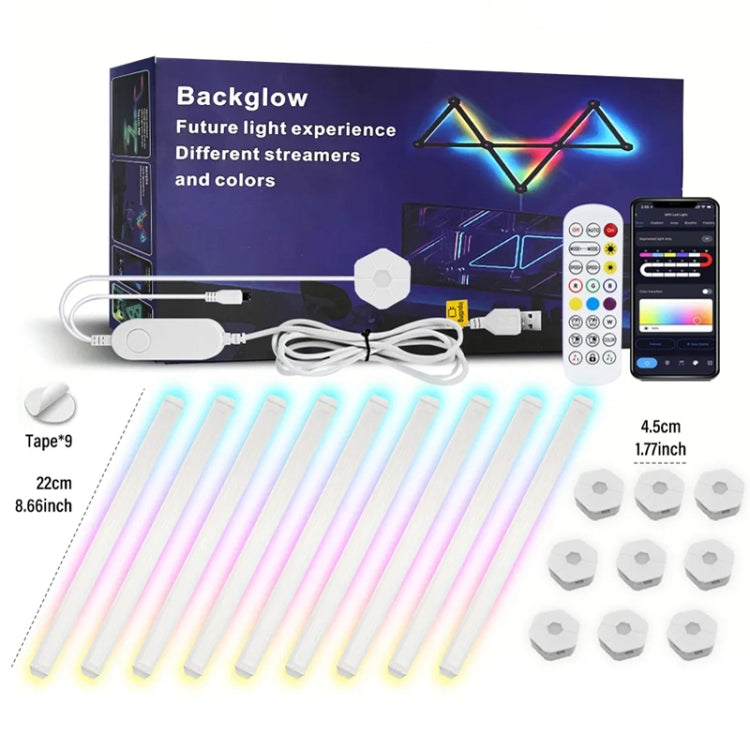6 pcs /Set LED WIFI Graffiti Bluetooth Smart Splicing Quantum Light DIY Atmosphere Lighting With Remote Control, US Plug(White)