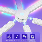 6 pcs /Set LED WIFI Graffiti Bluetooth Smart Splicing Quantum Light DIY Atmosphere Lighting With Remote Control, US Plug(White)