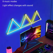 6 pcs /Set LED WIFI Graffiti Bluetooth Smart Splicing Quantum Light DIY Atmosphere Lighting With Remote Control, US Plug(White)