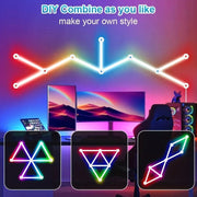 6 pcs /Set LED WIFI Graffiti Bluetooth Smart Splicing Quantum Light DIY Atmosphere Lighting With Remote Control, US Plug(White)