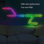 6 pcs /Set LED WIFI Graffiti Bluetooth Smart Splicing Quantum Light DIY Atmosphere Lighting With Remote Control, US Plug(White)