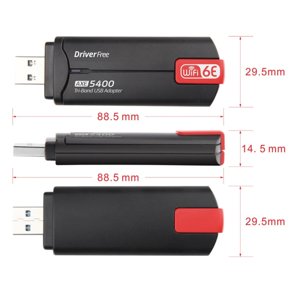 AX5400M 2.4G/5G/6G WIFI 6E Standard USB 3.0 Network Card WIFI Transmitter Receiver(Black)