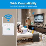 2.4G 300M Wi-Fi Amplifier Long Range WiFi Repeater Wireless Signal Booster UK Plug White