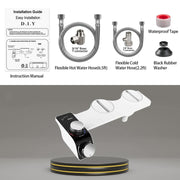 Bidet Toilet Seat Attachment With Hot & Cold Double Nozzle Personal Hygiene 3/8 For Europe