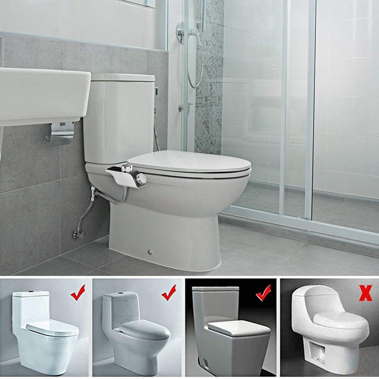 Bidet Toilet Seat Attachment With Hot & Cold Double Nozzle Personal Hygiene 3/8 For Europe