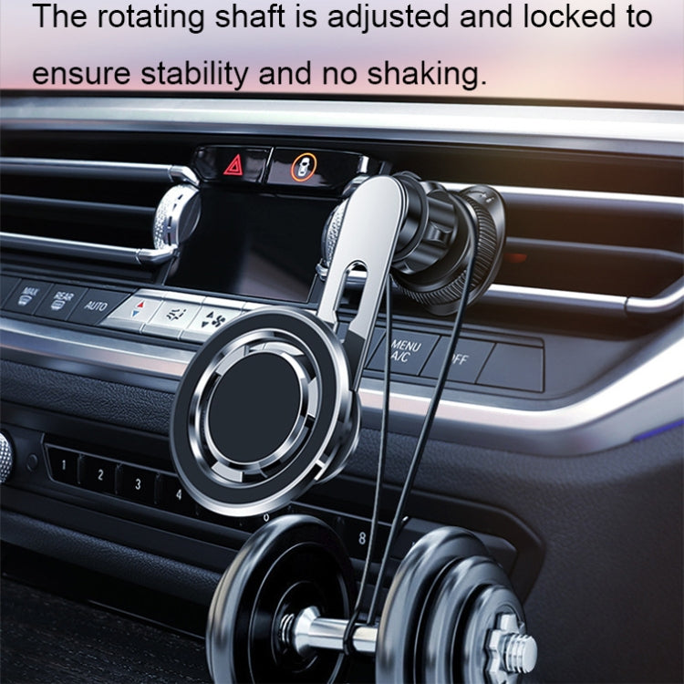 720 Degree Rotating Air Outlet Car Phone Holder Universal Magnetic Navigation Bracket(Silver) - Car Holders by PMC TechLife | Online Shopping South Africa | PMC TechLife | Buy Now Pay Later Mobicred