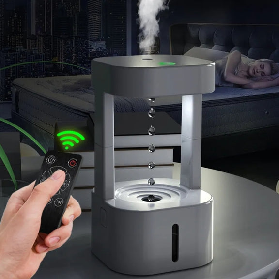 580ml Anti-gravity Humidifier Water Droplet Backflow Atomizer Aromatherapy Machine(White Light)