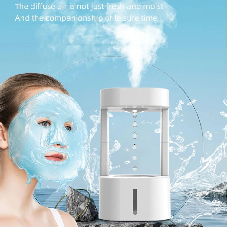 580ml Anti-gravity Humidifier Water Droplet Backflow Atomizer Aromatherapy Machine(White Light)