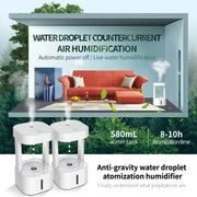 580ml Anti-gravity Humidifier Water Droplet Backflow Atomizer Aromatherapy Machine(White Light)