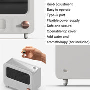 USB White Noise Simulation Flame Fire Furnace Aromatherapy Machine Indoor Large Spray Measurement Humidifier(White)