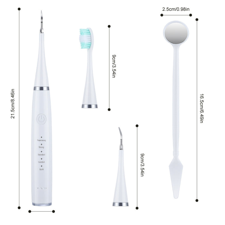 6 In 1 Electric Dental Scaler Calculus Removal Teeth Cleaning Set, Color: Black Basic - Oral Irrigators by PMC TechLife | Online Shopping South Africa | PMC TechLife | Buy Now Pay Later Mobicred