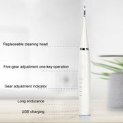 6 In 1 Electric Dental Scaler Calculus Removal Teeth Cleaning Set, Color: White Exclusive