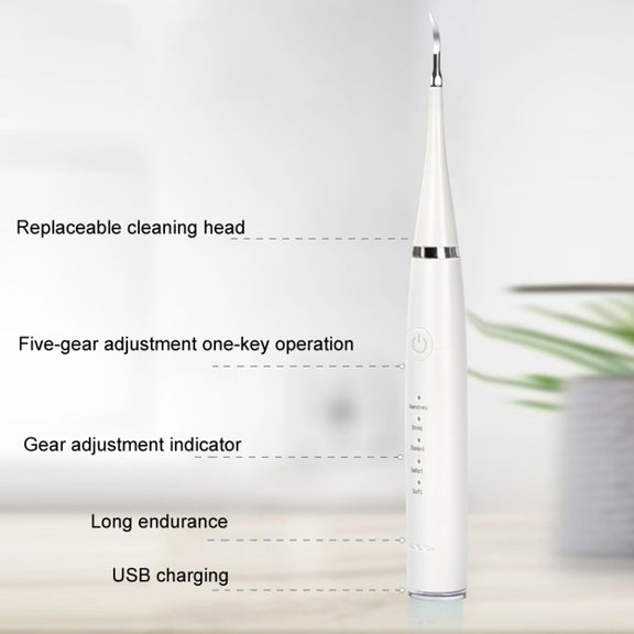 6 In 1 Electric Dental Scaler Calculus Removal Teeth Cleaning Set, Color: White Exclusive