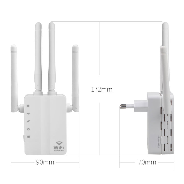 5G/2.4G 1200Mbps WiFi Range Extender WiFi Repeater With 2 Ethernet Ports US Plug White - Broadband Amplifiers by PMC Jewellery | Online Shopping South Africa | PMC Jewellery | Buy Now Pay Later Mobicred