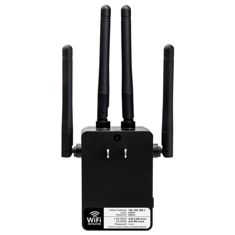 5G/2.4G 1200Mbps WiFi Range Extender WiFi Repeater With 2 Ethernet Ports EU Plug White