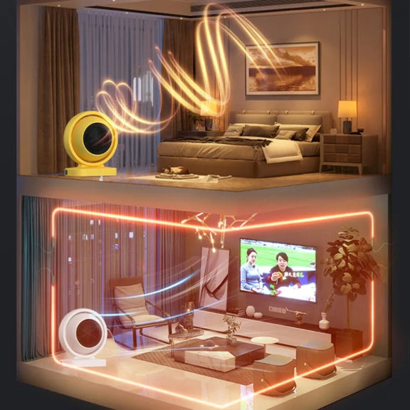380W Earth Little Sun Heater Home Energy Saving Electric Stove Desktop Mini Heater  EU Plug(White)