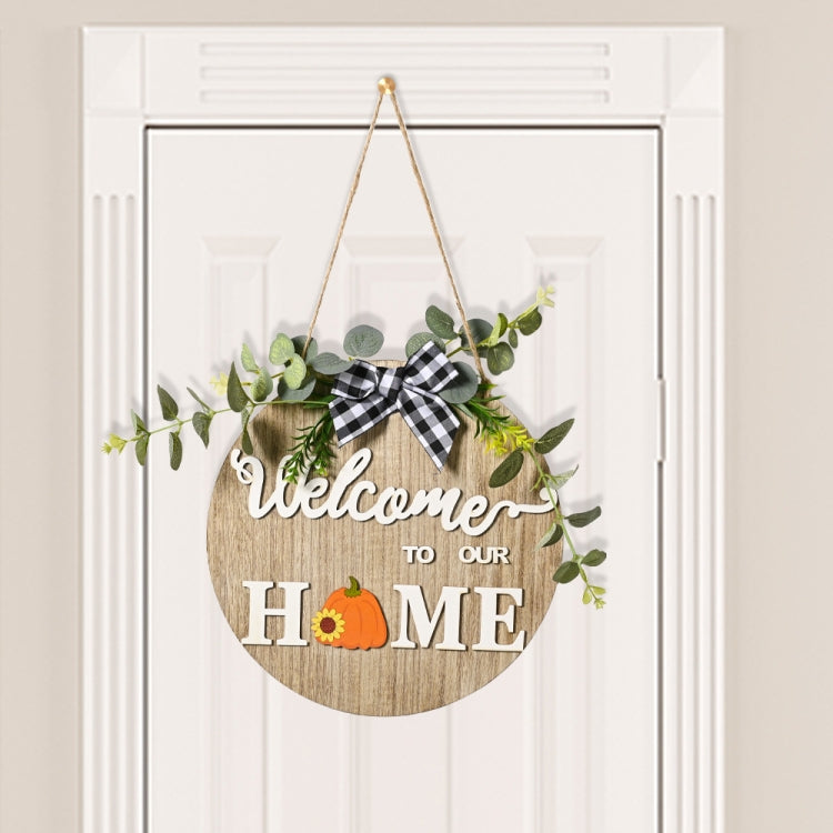 Stereoscopic DIY Home Wooden Round Welcome Door Sign Pendant Wreaths Wall Hanging Decor - Holiday Decorations by PMc TechLife | Online Shopping South Africa | PMc TechLife | Buy Now Pay Later Mobicred