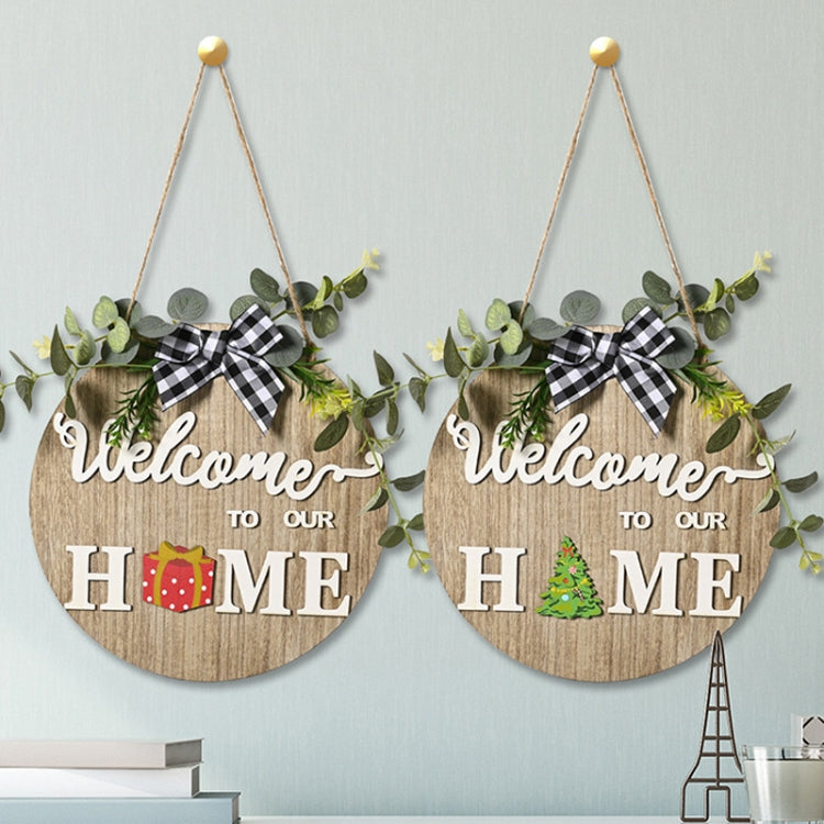 Stereoscopic DIY Home Wooden Round Welcome Door Sign Pendant Wreaths Wall Hanging Decor - Holiday Decorations by PMc TechLife | Online Shopping South Africa | PMc TechLife | Buy Now Pay Later Mobicred