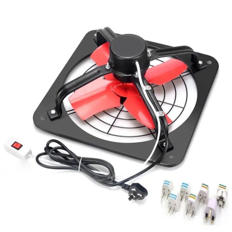 12 -inch Dual Grilles Kitchen Exhaust Fan Wall Window Fan High Power Industrial Extractor Fume Space Extractor Hood,CN Plug - free shipping - PMC TechLife - Order now!