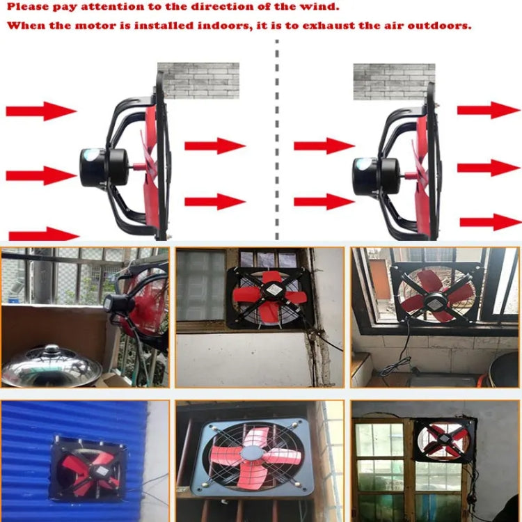 10 -inch Single Grilles Kitchen Exhaust Fan Wall Window Fan High Power Industrial Extractor Fume Space Extractor Hood,CN Plug