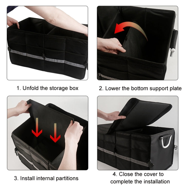 Car Trunk Storage Box Oxford Cloth Folding Organizer With Reflective Strips, Color: Large Gray - Stowing Tidying by PMC TechLife | Online Shopping South Africa | PMC TechLife | Buy Now Pay Later Mobicred