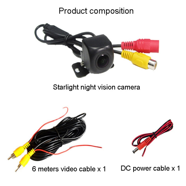 Universal Reversing Camera HD Wide Angle 12V Waterproof Starlight Night Vision Car Camera(Black) - Rear View Cameras by PMC TechLife | Online Shopping South Africa | PMC TechLife | Buy Now Pay Later Mobicred