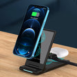 15W 3-in-1 Foldable Portable Multifunctional Stand Wireless Charger(Black) - Wireless Charger by PMC TechLife | Online Shopping South Africa | PMC TechLife | Buy Now Pay Later Mobicred