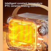 1200W Electric Heater Winter Hand Warmer with Screen Display,EU Plug(White)