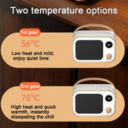 1200W Electric Heater Winter Hand Warmer with Screen Display,EU Plug(Orange)