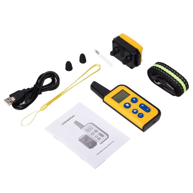 800m Remote Control Dog Trainer Stop Barker Electrical Shock Vibration Pet Collar(Khaki) - Training Aids by PMC TechLife | Online Shopping South Africa | PMC TechLife | Buy Now Pay Later Mobicred