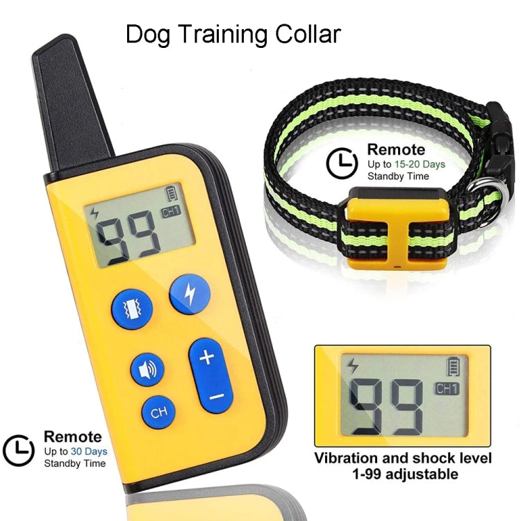 800m Remote Control Dog Trainer Stop Barker Electrical Shock Vibration Pet Collar(Black) - Training Aids by PMC TechLife | Online Shopping South Africa | PMC TechLife | Buy Now Pay Later Mobicred
