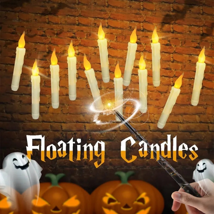 12pcs /Set LED Floating Candles Lights With Remote Control Christmas Halloween Decoration, Style: Glossy Magic Wand(Yellow Flash) - Halloween Decoration Lamps by PMc TechLife | Online Shopping South Africa | PMc TechLife | Buy Now Pay Later Mobicred