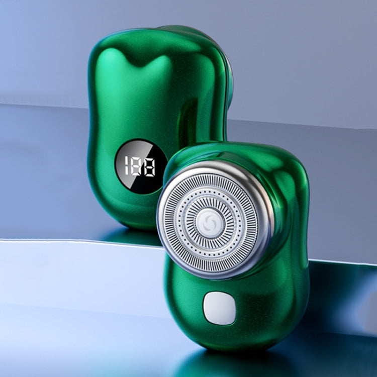 Three-Ring Knife Mesh Electric Men Shaver Travel Portable Mini Shaver, Color: Digital Display Green - Shavers & Accessories by PMC TechLife | Online Shopping South Africa | PMC TechLife | Buy Now Pay Later Mobicred