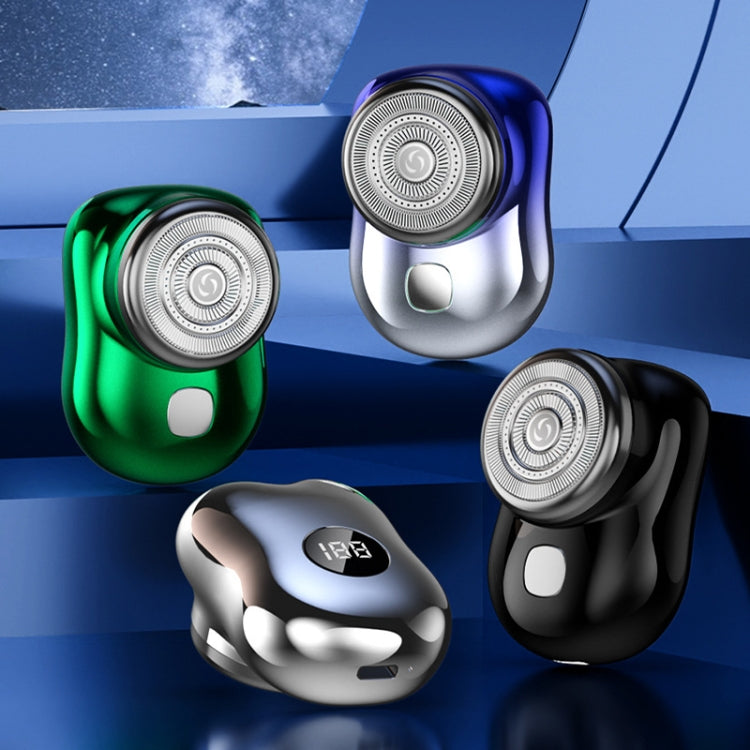 Three-Ring Knife Mesh Electric Men Shaver Travel Portable Mini Shaver, Color: Digital Display Gradient Blue - Electric Shavers by PMC TechLife | Online Shopping South Africa | PMC TechLife | Buy Now Pay Later Mobicred