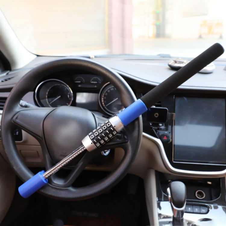 Car Anti-Theft Steering Wheel Retractable Adjustable Code Lock(Red)