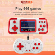 A12 3.0-Inch HD Colorful Screen Retro Handheld Game Console With 666 Built-In Games, Model: Double Red Blue