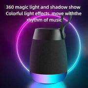 Bluetooth Wireless Fabric Speaker Cylindrical Water-resistant Subwoofer With RGB Light(Blue)