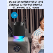 Bluetooth Wireless Fabric Speaker Cylindrical Water-resistant Subwoofer With RGB Light(Blue)