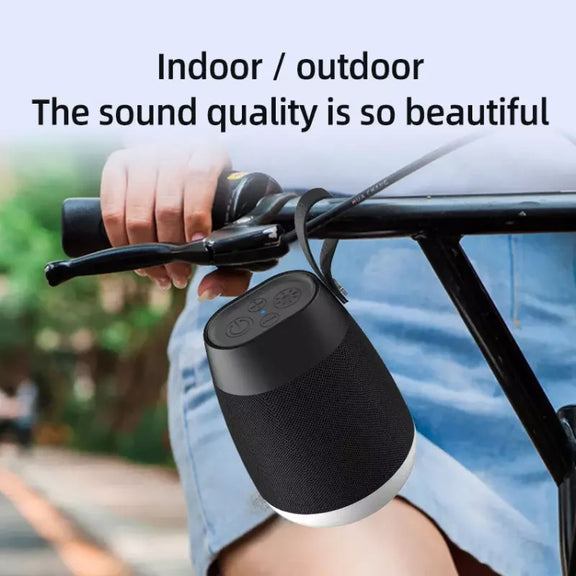 Bluetooth Wireless Fabric Speaker Cylindrical Water-resistant Subwoofer With RGB Light(Blue)