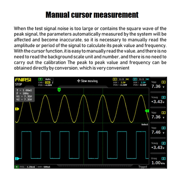FNIRSI 2 In 1 Dual-Channel 100M Bandwidth Digital Oscilloscope 1GS Sampling Signal Generator, EU Plug 1014D +P4100 Probe