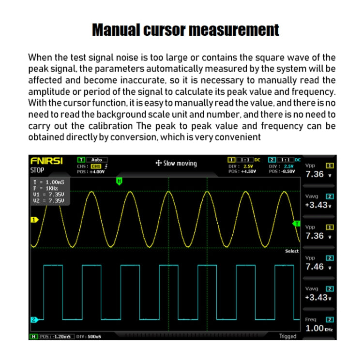 FNIRSI 2 In 1 Dual-Channel 100M Bandwidth Digital Oscilloscope 1GS Sampling Signal Generator, EU Plug 1014D +P4100 Probe