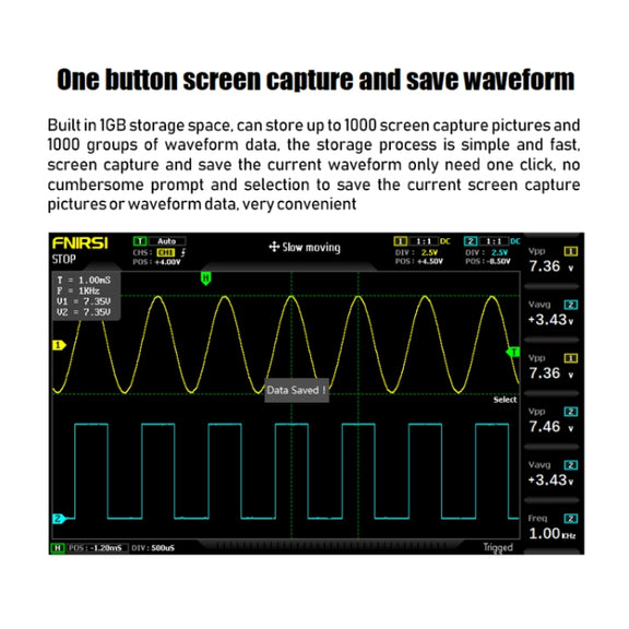 FNIRSI 2 In 1 Dual-Channel 100M Bandwidth Digital Oscilloscope 1GS Sampling Signal Generator, EU Plug 1014D +P4100 Probe