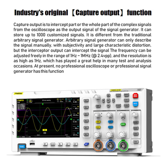 FNIRSI 2 In 1 Dual-Channel 100M Bandwidth Digital Oscilloscope 1GS Sampling Signal Generator, EU Plug 1014D +P4100 Probe