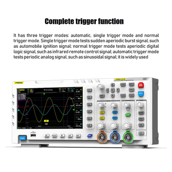 FNIRSI 2 In 1 Dual-Channel 100M Bandwidth Digital Oscilloscope 1GS Sampling Signal Generator, EU Plug 1014D +P4100 Probe