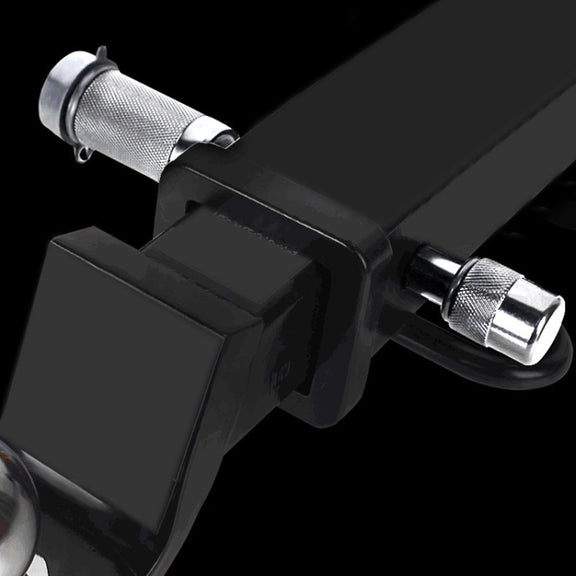 Car Latch Lock Trailer Tow Hook Anti-theft Padlock(Direct Pipe Silver)