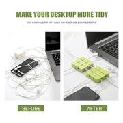 Cable Clip Desk Wall USB Charging Cable Holder Organizer Cable Winder(Black)