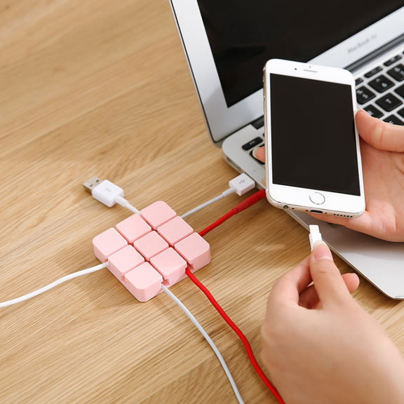 Cable Clip Desk Wall USB Charging Cable Holder Organizer Cable Winder(White)