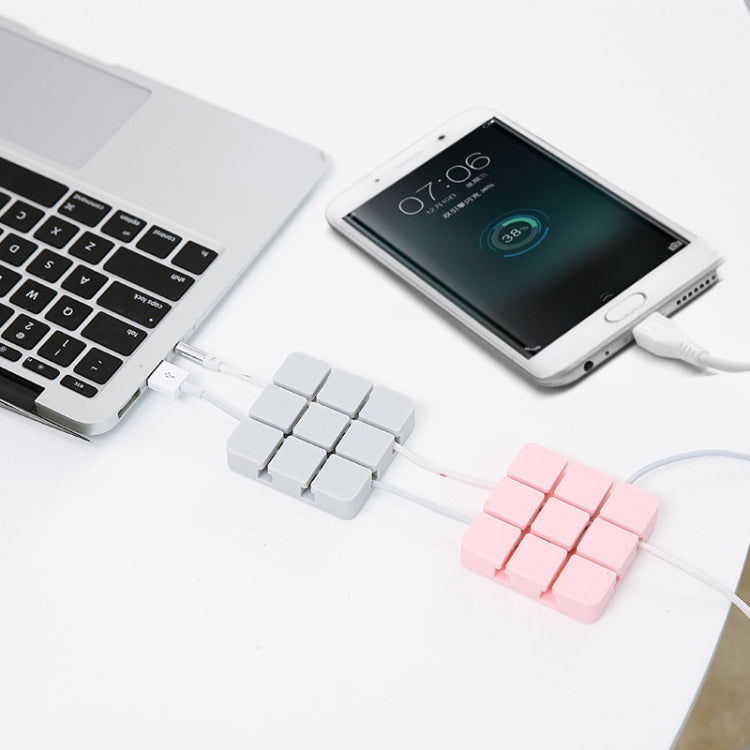 Cable Clip Desk Wall USB Charging Cable Holder Organizer Cable Winder(White)